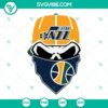 Utah Jazz skull SVG design for basketball fans. Perfect SVG files for crafting projects and sports-themed decor.