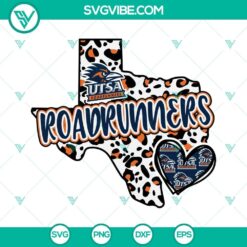UTSA RoadRunners Texas logo SVG design for Cricut - PNG DXF EPS cut files featuring team mascot and university colors.