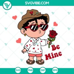 Valentine Baby Benito Be Mine and Bad Bunny Valentine’s Day SVG image for Valentine's Day crafts and decor.