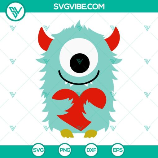 Valentine Monsters SVG Download Bundle, Love Monster SVG Images, Valentine’s Day 1