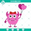 Valentine Monsters SVG bundle with cute monster designs for Valentine's Day celebration, perfect for crafting projects.
