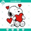 Valentine Snoopy SVG design with heart, ideal for instant download in PNG, DXF, EPS formats. Perfect for crafting projects.