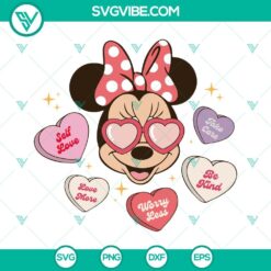 Valentines Minnie SVG and Magical Heart SVG Files for Valentine's Day, Preppy design.
