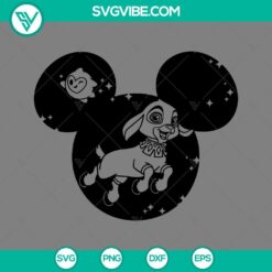 Valentino Wish Mickey Head SVG Images Cut Files for Cricut Silhouette, featuring elegant and whimsical design for crafting projects.