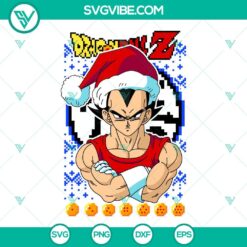 Vegeta Ugly Christmas Sweater SVG featuring Dragon Ball Z holiday design, downloadable for Christmas crafts and DIY projects.