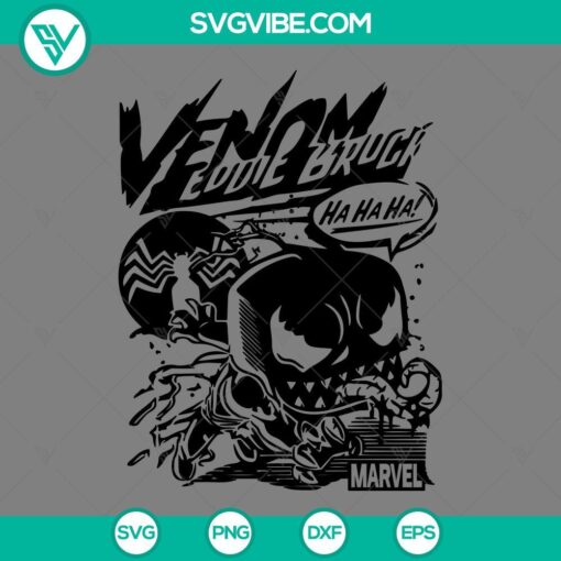 Venom Eddie Brock Marvel character SVG file for design projects, PNG, EPS, and DXF formats available for download.