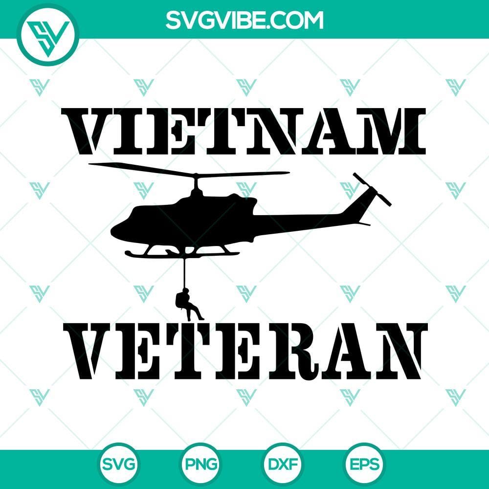 Vietnam Veteran SVG, UH1 Huey SVG, Military SVG, US Army SVG PNG DXF EPS Vietnam Veteran UH1 Huey Military US Army SVG PNG design for digital use.