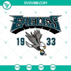 Vintage Philadelphia Eagles 1933 football SVG images. Download PNG, DXF, EPS files of retro design. Great for digital crafting projects.