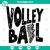 Leopard print volleyball with lightning bolt design SVG file in PNG, DXF, and EPS formats for crafting projects.