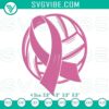 Volleyball pink ribbon embroidery design for breast cancer awareness sports file.