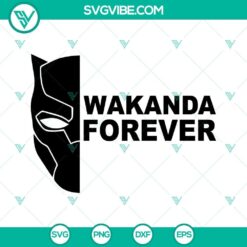 Wakanda Forever Black Panther SVG file for download, with intricate superhero design. Perfect for fans of the Marvel movie.