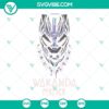 Black Panther Wakanda Forever 2022 SVG design with king T'Challa pose in digital download format, suitable for use in various projects.