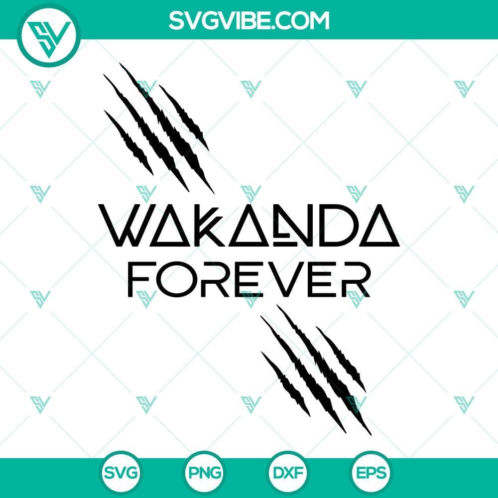 Wakanda Forever SVG PNG Digital Download Wakanda Forever digital download with SVG file and PNG format, featuring iconic design from Black Panther. Perfect for crafts.