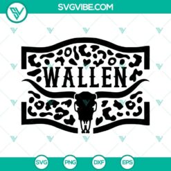 Wallen cow head leopard print SVG files featuring Morgan Wallen. Trendy country music design elements. Perfect for crafting projects.