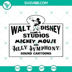 Walt Disney Studios Mickey Mouse and Silly Symphony SVG images and sound collection, vintage cartoon characters illustrations.