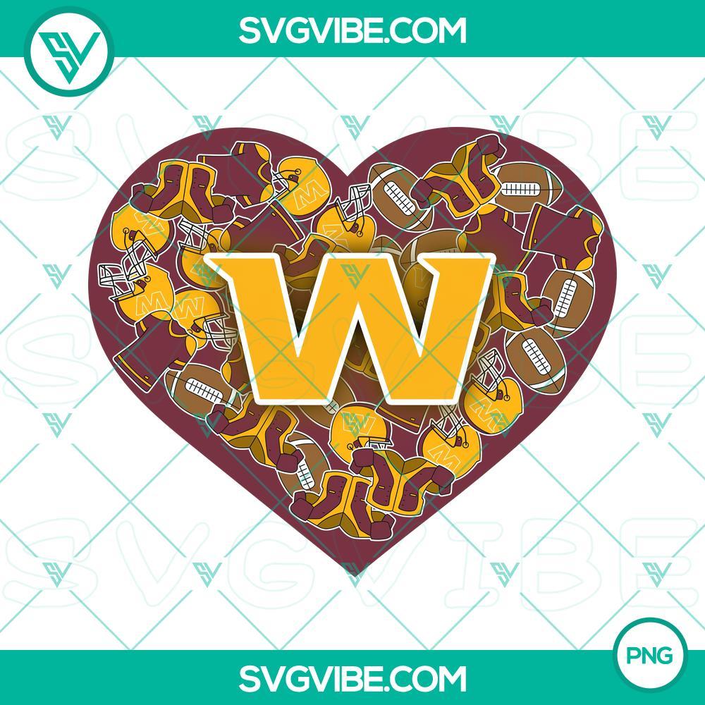 Washington Commanders Heart Valentine PNG File File Designs Washington Commanders heart-shaped Valentine's Day PNG file design with team logo, perfect for printing on various products.
