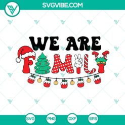 Christmas family SVG bundle with festive designs - tree, ornaments, deer, snowflakes. SVG, PNG, DXF, EPS files for holiday craft projects.