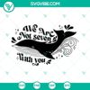 Whale with BTS inspired KPop design SVG file download, "We Are Not Seven With You" slogan, ideal for crafting projects.