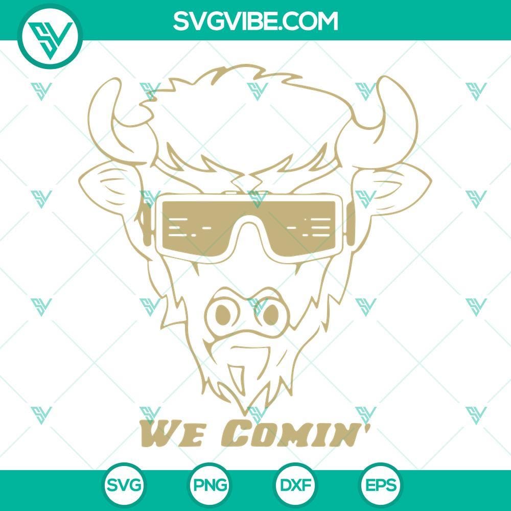 We Comin SVG Files, Colorado Buffaloes Mascot SVG File, Colorado Football Colorado Buffaloes mascot SVG file for Colorado football fans, featuring "We Comin" design. Perfect for craft projects and merchandise.