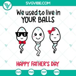 Happy Fathers Day SVG with nostalgic design of two swimming human sperm cells.