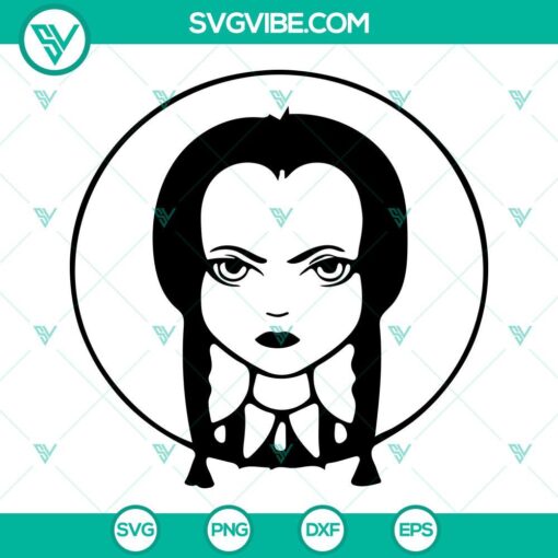 Wednesday Addams horror movie SVG files for download. Addams Family SVG design in PNG and DXF format.