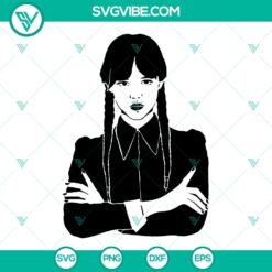 Wednesday Addams and Jenna Ortega SVG files for Addams Family download. Ideal for crafting and personalizing projects.
