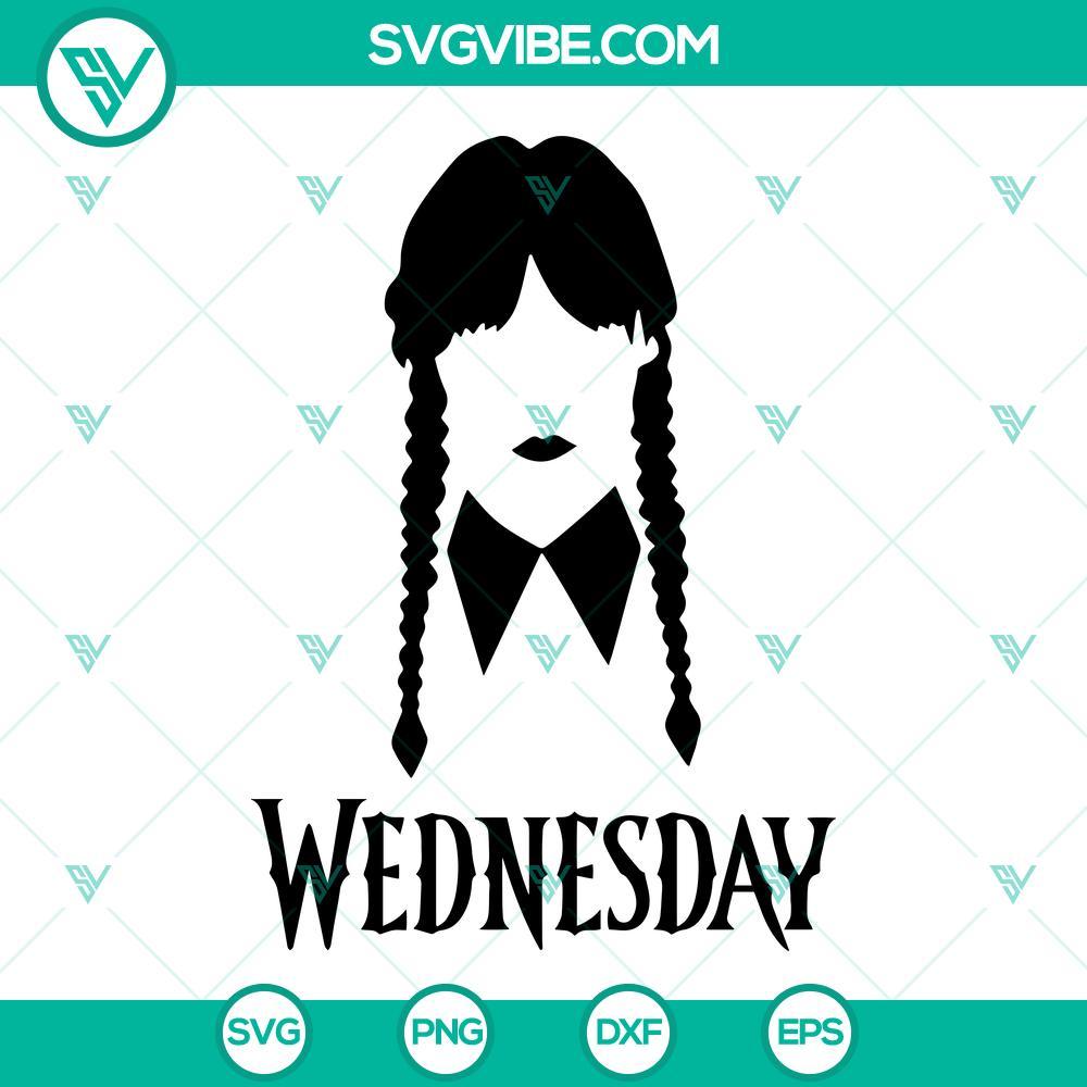 Wednesday Addams SVG PNG DXF EPS Cricut Silhouette Vector Clipart Wednesday Addams SVG for Cricut and Silhouette, available in PNG, DXF, EPS formats. Dark, gothic, and quirky design clipart.