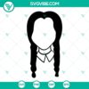 Wednesday Addams SVG design for Halloween, The Addams Family themed digital download, perfect for spooky crafts and projects.