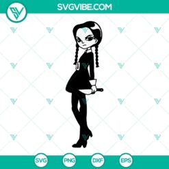 Wednesday and Jenna Ortega character SVG files inspired by Addams Family movie, perfect for crafts and decor.