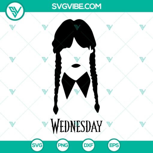 Wednesday Addams SVG file perfect for Cricut projects. Girl character design from The Addams Family - PNG, DXF, EPS formats for crafting.