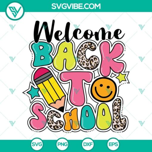 Welcome back to school SVG with first day of school theme for teachers, perfect for crafting projects.