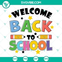 Welcome Back To School SVG File with First Day Of School and Teacher Designs for Transfer Printing or Digital Projects.