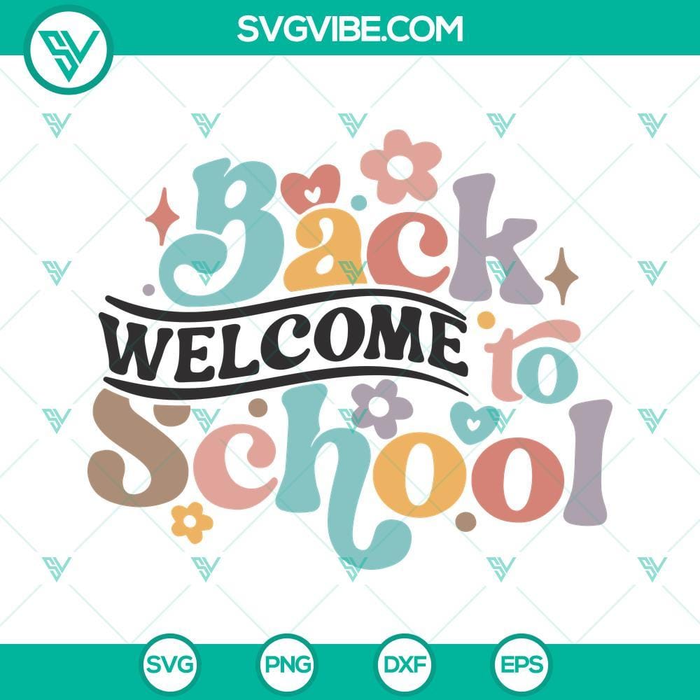 Welcome Back To School SVG File, Teacher SVG Download, First Day Of School SVG Download Welcome back to school SVG file perfect for teachers. First day of school design for a digital download.