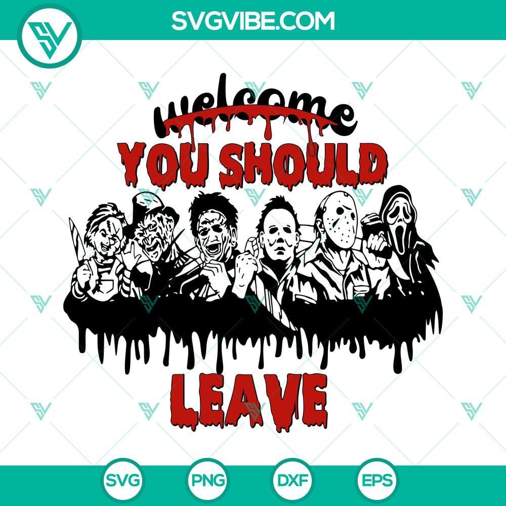 Welcome You Should Leave Horror Characters SVG PNG DXF EPS Cut Files Welcome You Should Leave Horror Characters SVG Files PNG DXF EPS Cut - Spooky horror characters in various file formats for crafting and designs.