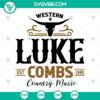 Western Luke Combs Est 1990 country music concert tour SVG file with themed images for fans.