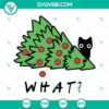 Black cat Christmas tree SVG with festive design in PNG, DXF, EPS formats for holiday crafting projects.