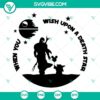 Star Wars themed SVG file featuring Boba Fett and Baby Yoda design, ideal for download.