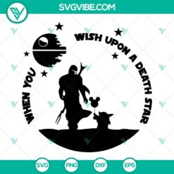 Star Wars themed SVG file featuring Boba Fett and Baby Yoda design, ideal for download.