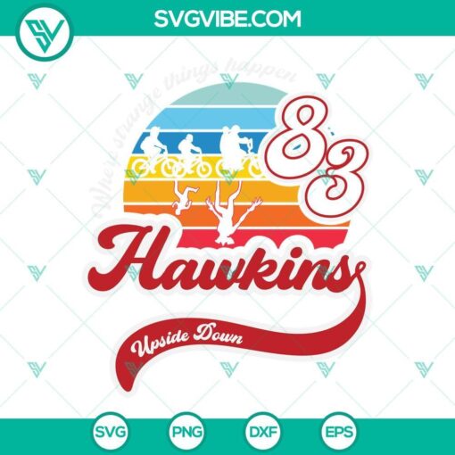 Hawkins Upside Down SVG file with strange design elements, perfect for digital projects and downloads.