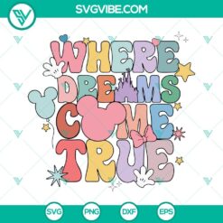 Disney trip SVG with "Where The Dream Come True" and "Vacay Mode" designs for crafting projects. Perfect for Disney vacation lovers.