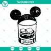 Whiskey glass Mickey SVG design for family vacation - Mouse head alcohol SVG download - ideal for craft projects.