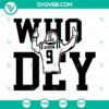 Joe Burrow Cincinnati Bengals SVG design for download, featuring "Who Dey" slogan. Ideal for NFL football fans and craft projects.