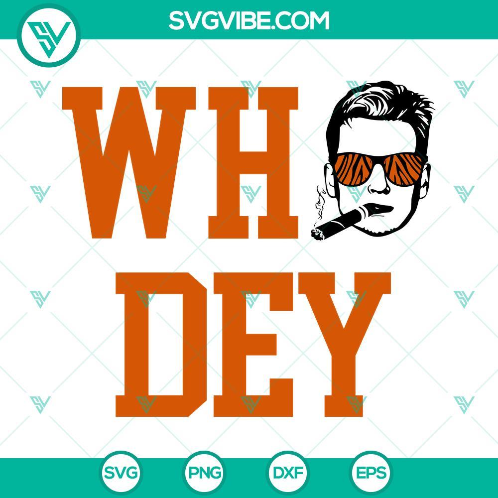 Who Dey SVG, Joe Burrow SVG, Bengals SVG, Cincinnati Bengals SVG Who Dey SVG image featuring Joe Burrow, available for download in Bengals and Cincinnati Bengals themes. Great for fans and crafters.