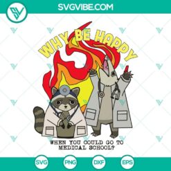 Medical school themed SVG file with a racoon design, perfect for crafting.