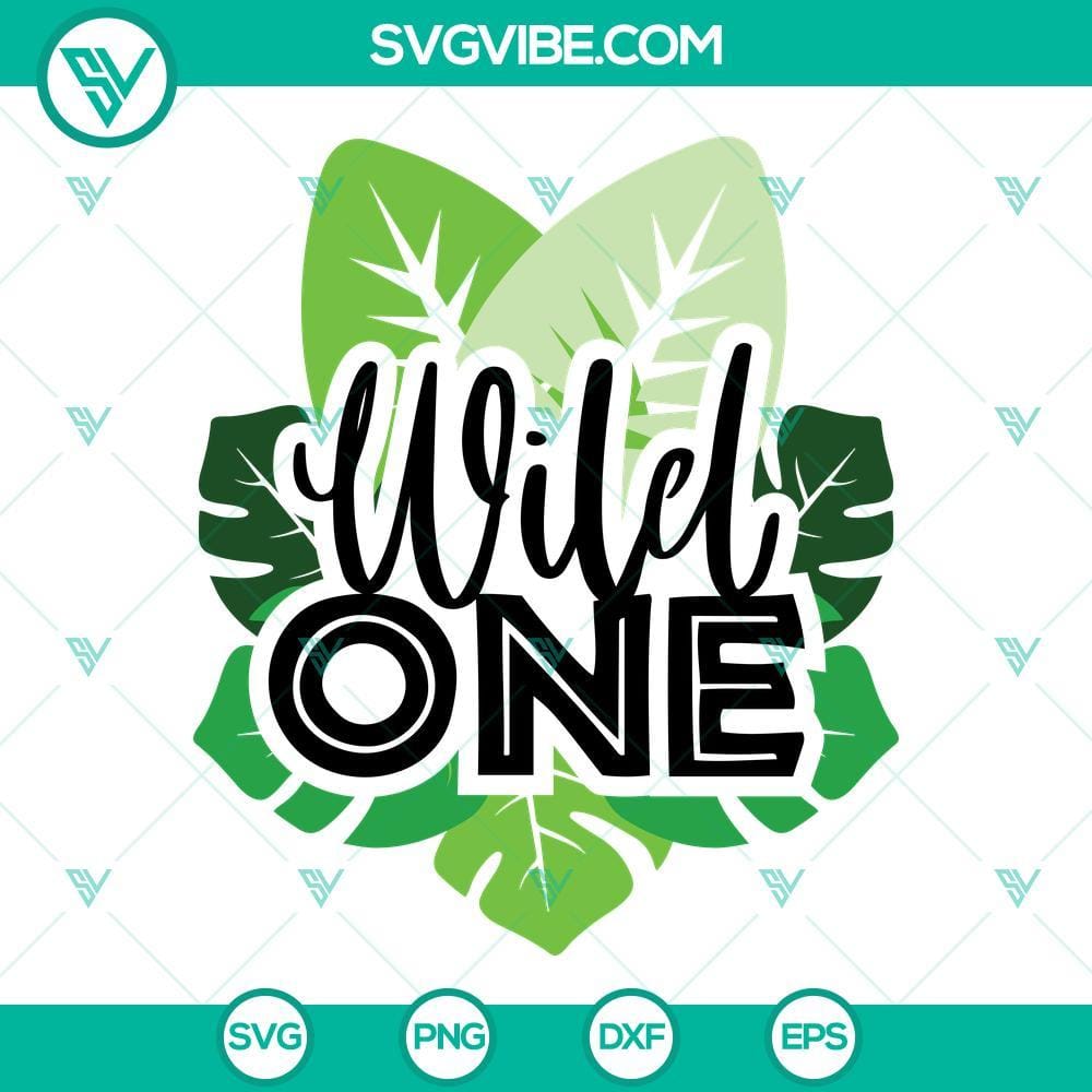 wild-one-svg-jungle-theme-birthday-svg-1st-birthday-svg-first-birthday-svg-wild-one-birthday-svg-8-mockup.jpg Wild One SVG design with jungle theme birthday elements, 1st birthday SVG files, perfect for a first birthday celebration.