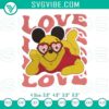 Winnie Pooh love embroidery file with nostalgic Disney Valentine theme, perfect for crafts and DIY projects.