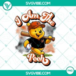 Winnie the Pooh Baltimore Orioles baseball themed PNG design file, perfect for sports fans and baseball enthusiasts.