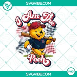 Winnie the Pooh Boston Red Sox baseball design PNG file, perfect for download.