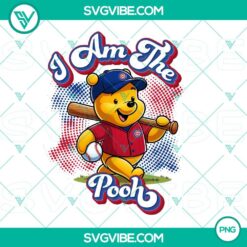 Winnie The Pooh Chicago Cubs baseball themed PNG design file, perfect for sports fans and baseball enthusiasts.