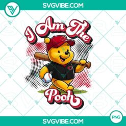Winnie the Pooh Cincinnati Reds baseball themed PNG design file, ideal for sports and Disney fan merchandise customization.